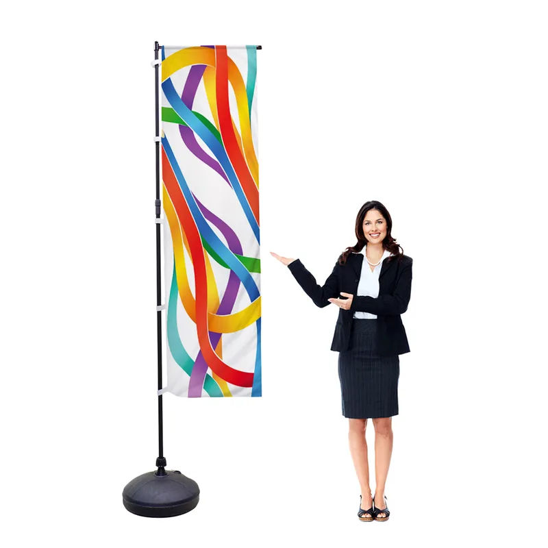 Flagpole Banner Stand with Flag Black Water Tank - MX-FPF11