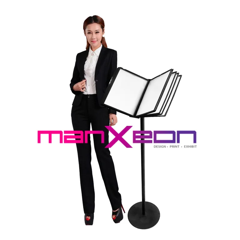 Menu Brochure Browsing Stand 10 Slots 20 Pages View - MX-BBS