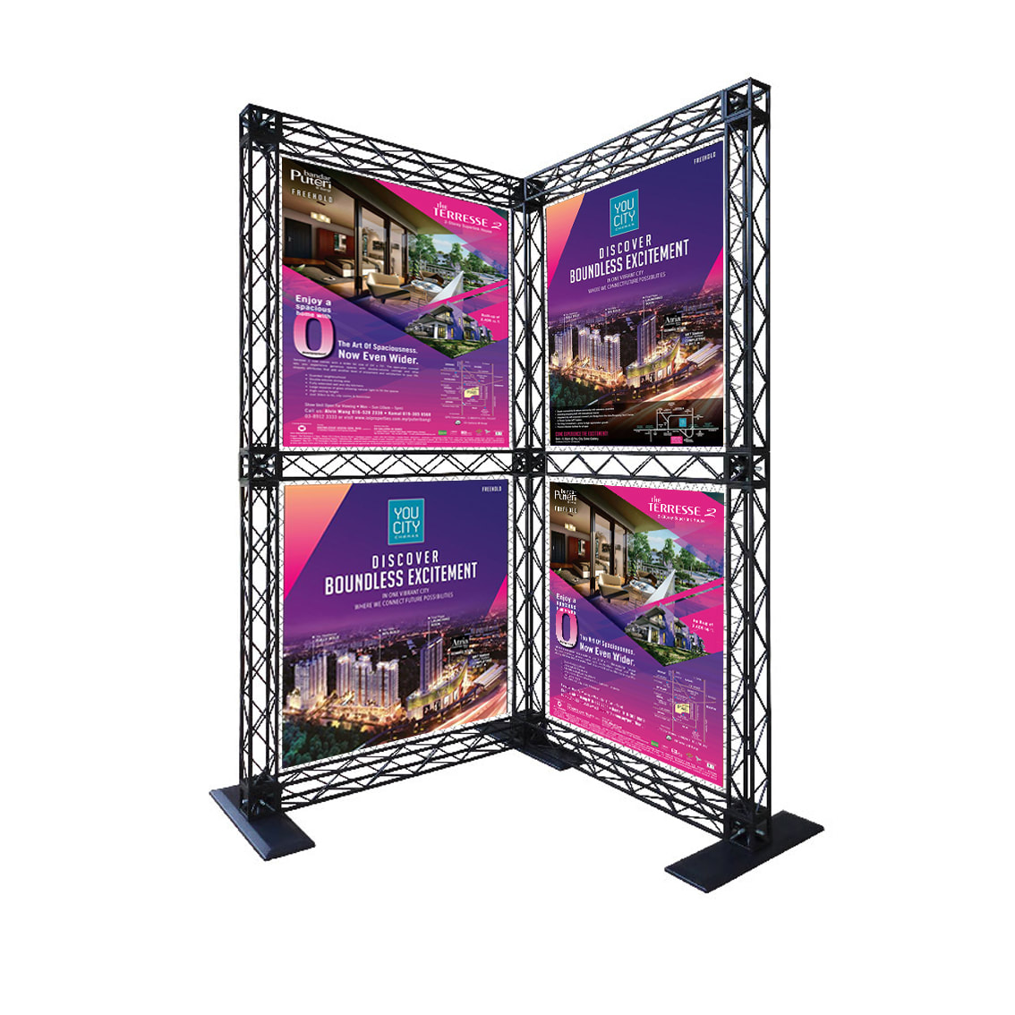 Mini Wall L Shape Backdrop Truss System 4 x 7 Feet - MX-MTSL447