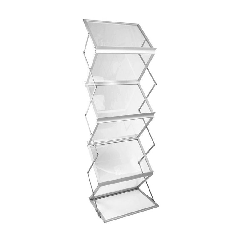 Aluminum Zig Zag Acrylic Brochure Stand A3 Size - MX-BSA3