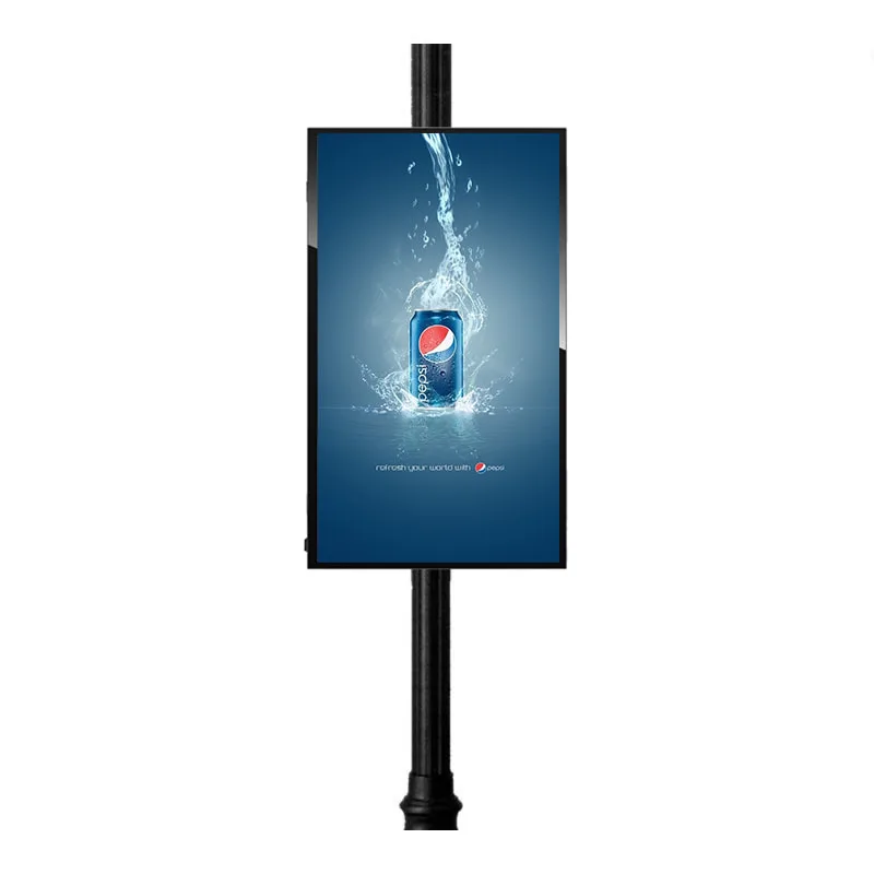 E Bunting Outdoor Lamp Post Digital Signage Poster WiFi 4G Connection P8 Pixel - MX-OLP8DS
