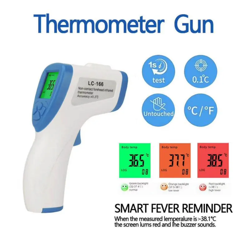 Digital Infrared Thermometer Forehead Non-Contact Hand Held Scanner - MX-HTNH