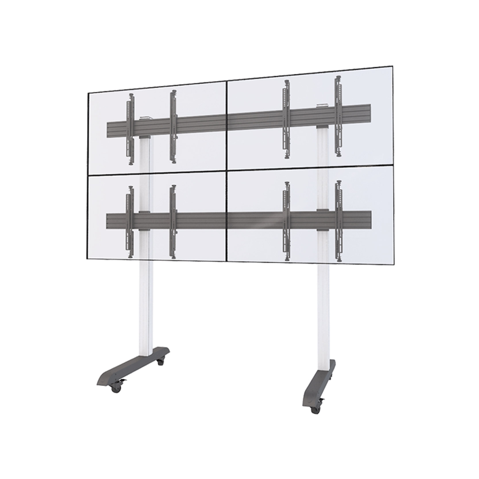 Heavy Duty Conference Quad MULTI Display 4 Panel TV Stand With Universal Bracket 40 - 65 Inch TV - MX-TVS413