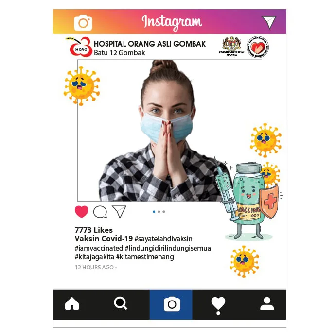 I'm Vaccinated Poster Frame Handheld Version Template Photobooth Printing - MX-PPIV (English)