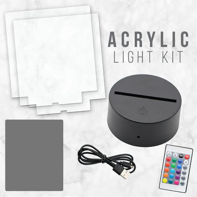 RGB Colors LED Night Light Base with Laser Engrave Acrylic USB Powered - MX-RGBNL