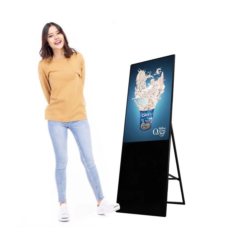 Slim Digital Signage Display with "A" Frame Floor Stand 32 Inch Screen Non WIFI - MX-FRDP32