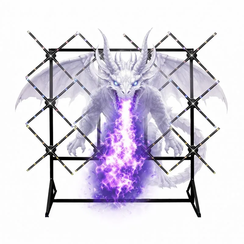 3D Hologram Fan 65cm 4 Blades 12 Units Digital Backdrop HD LED Display - IOS Android WiFi - MX-THFM65X12