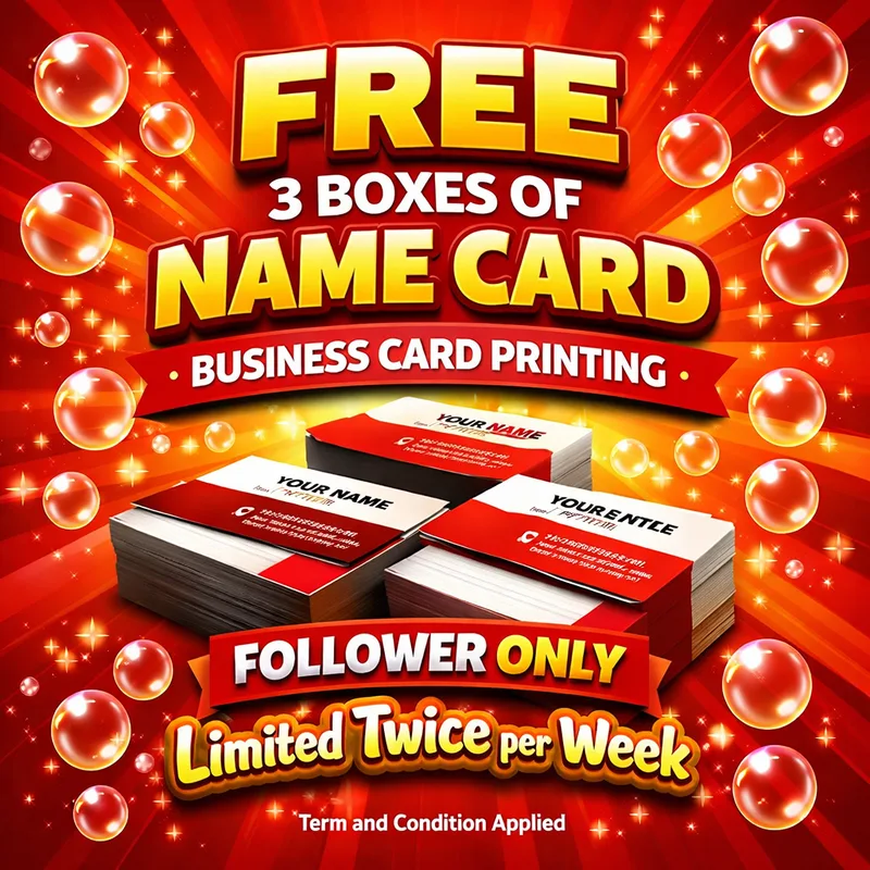 RM1.00 1 Box Free 2 Boxes Namecard for Follower Only Limited Twice per Week