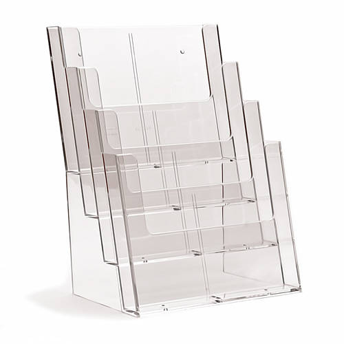 A4 4 Layers Tiers Brochure & Leaflet Holder - 4C230D (Optional Divider)